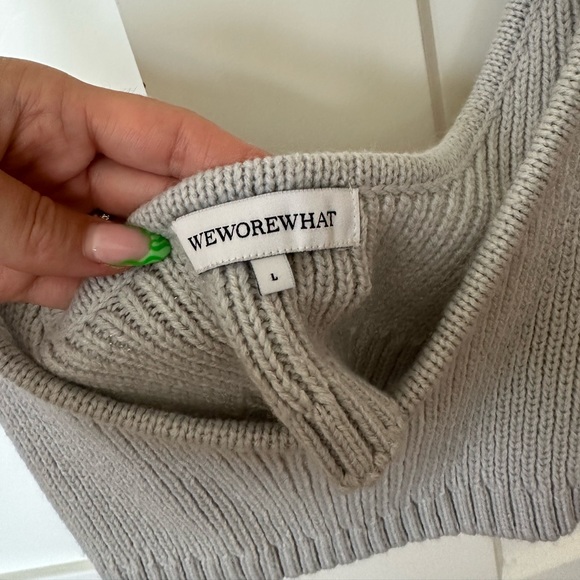 WeWoreWhat Scoop Chunky Cozy Stitch Pull On Bra Top - Grey L - Picture 5 of 6